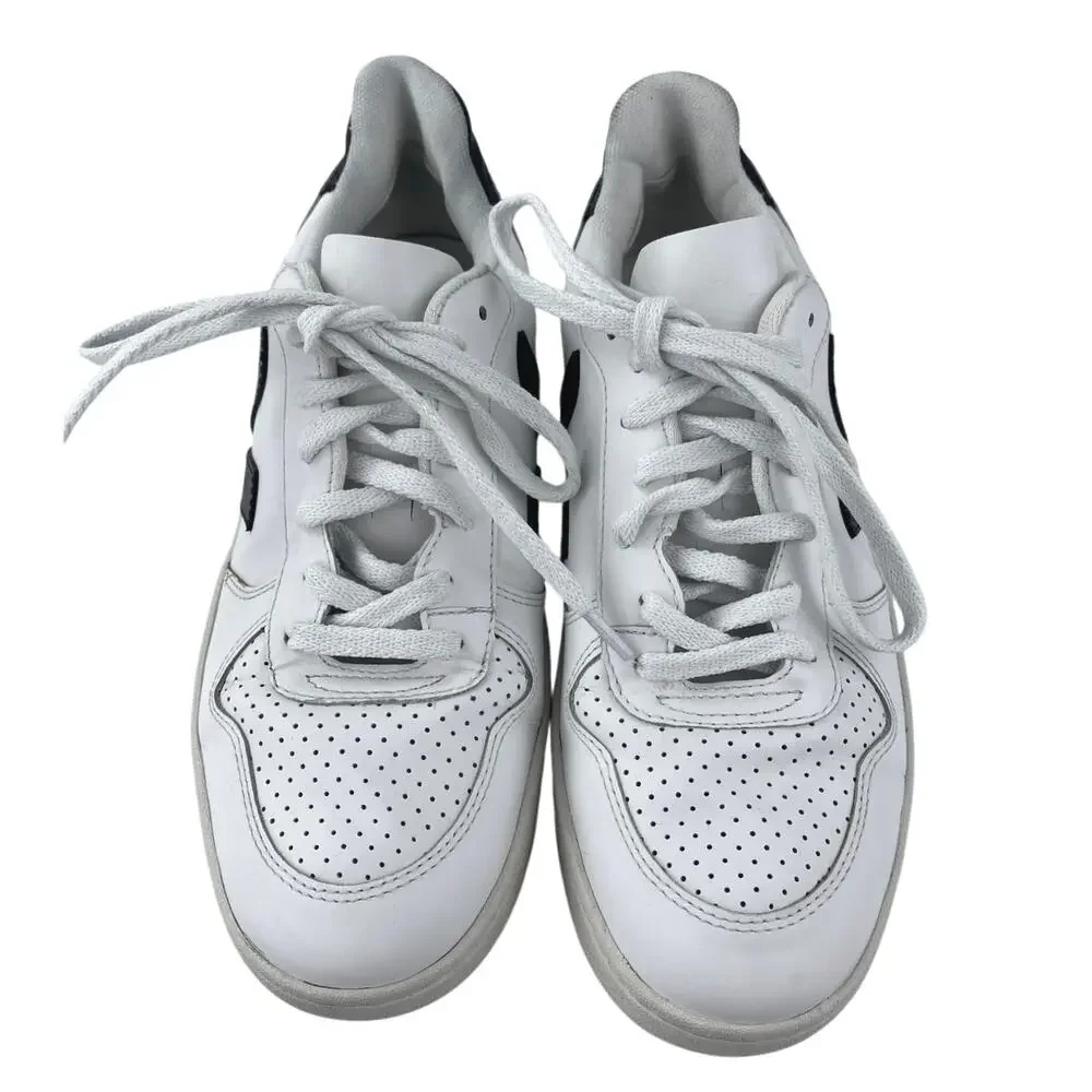 Veja V-10 Women's White Leather Low Top Lace Up Athletic Sneakers Shoes Size 8